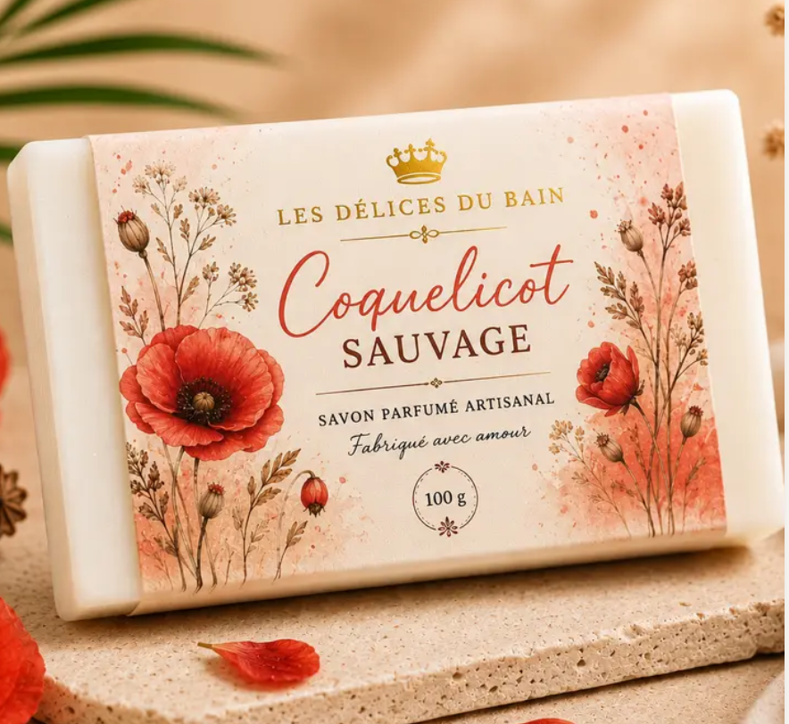 Savon Coquelicot | Savon Artisanal Parfumé - Saveurs Créoles