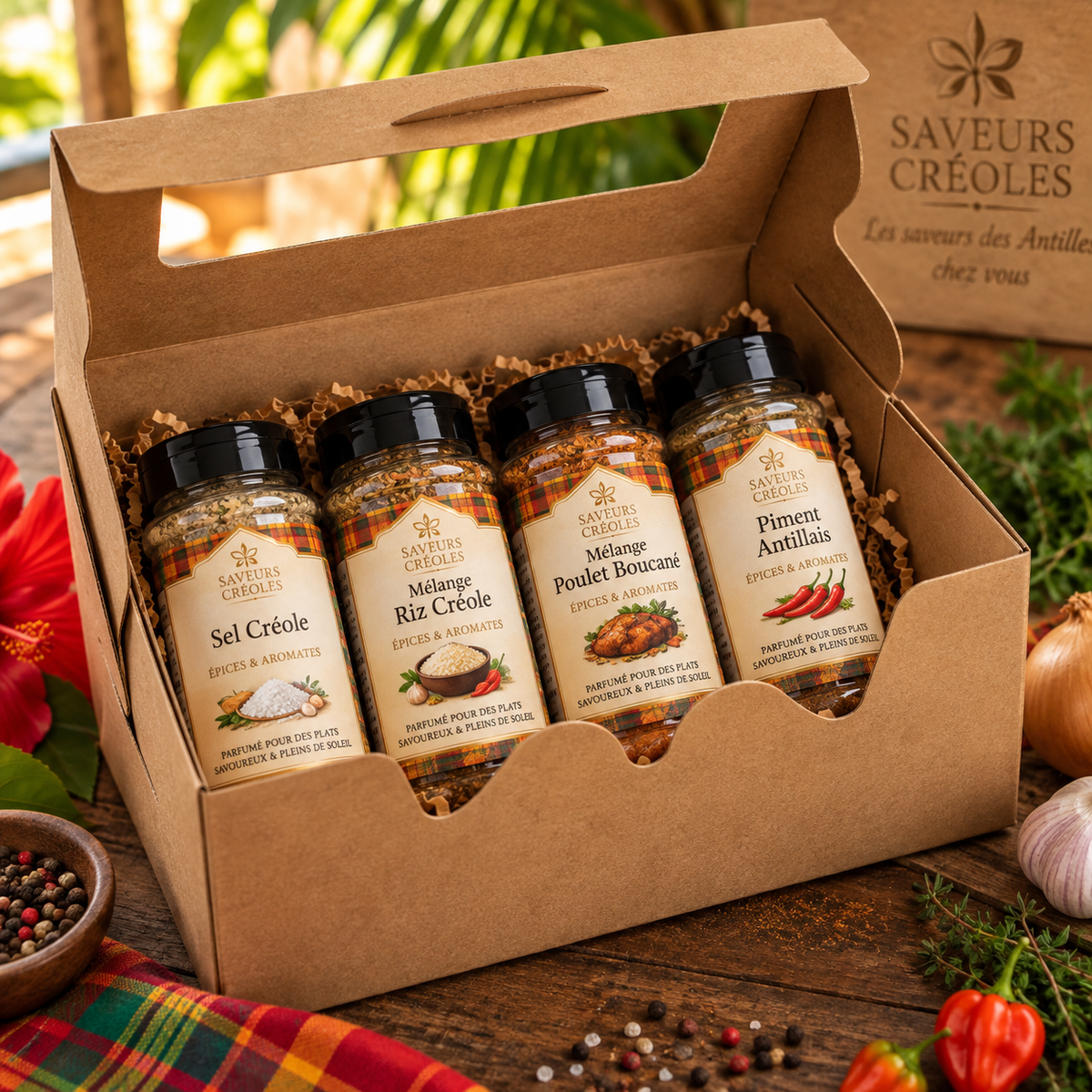 Coffret 4 Épices Créoles