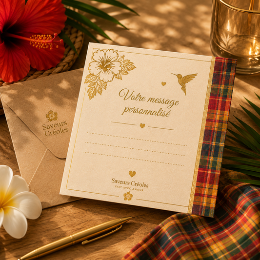 Carte Message Personnalisée | Carte Cadeau Personnalisable - Saveurs Créoles