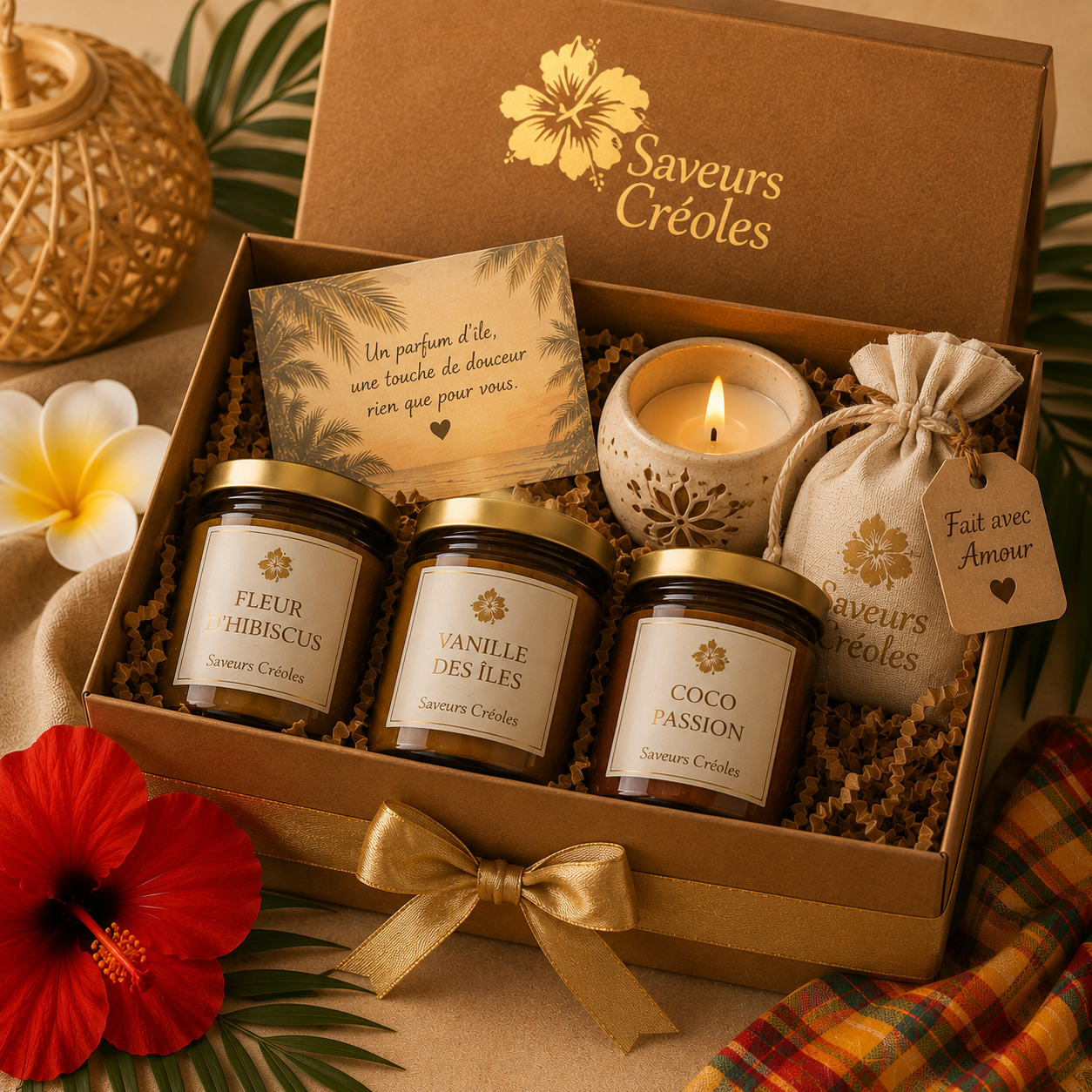 Coffret Bougies Personnalisé | Cadeau Personnalisé - Saveurs Créoles