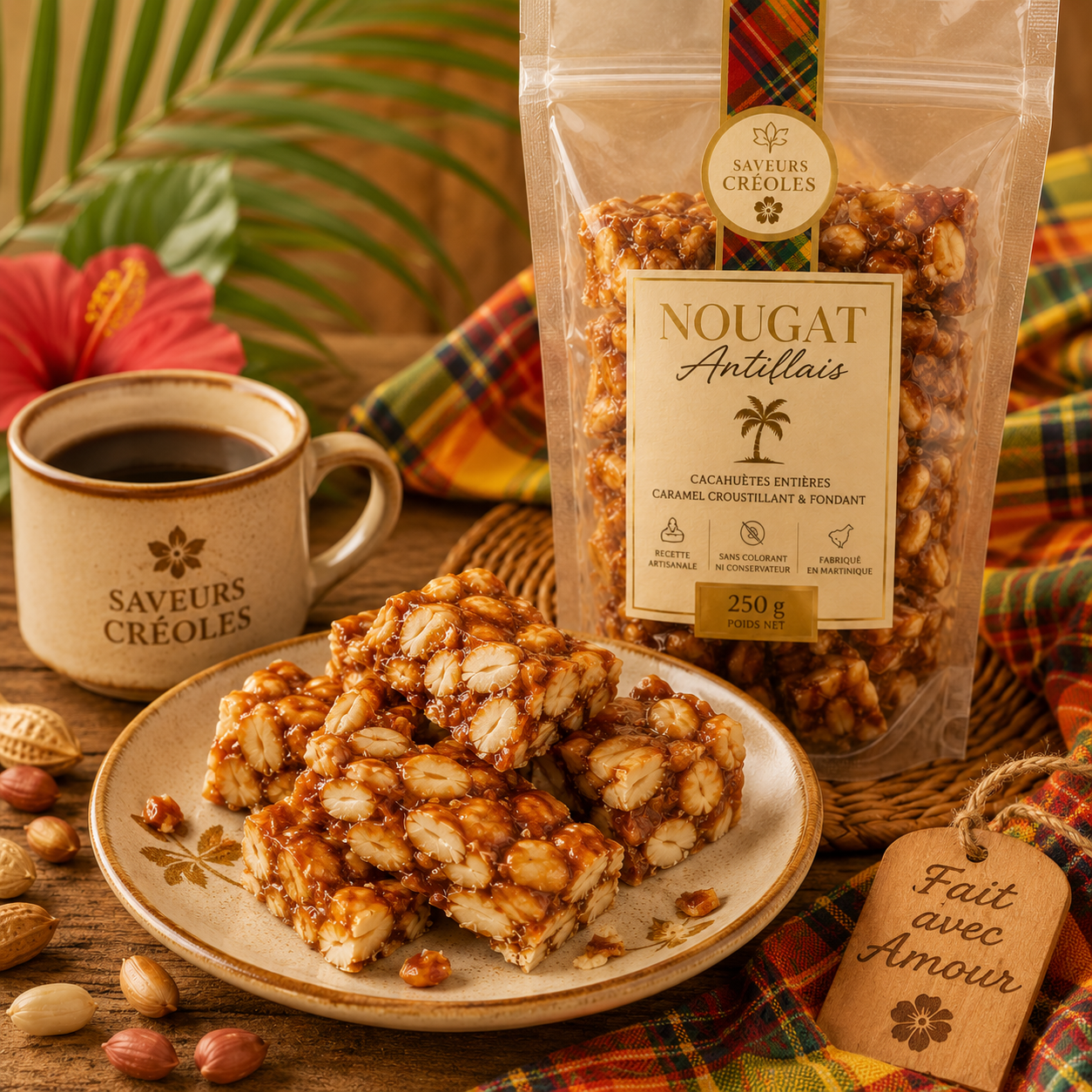 Nougat Antillais aux Cacahuètes Artisanal | Saveurs Créoles