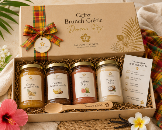 Coffret 4 Confitures Créoles | Coffret Gourmand des Antilles - Saveurs Créoles