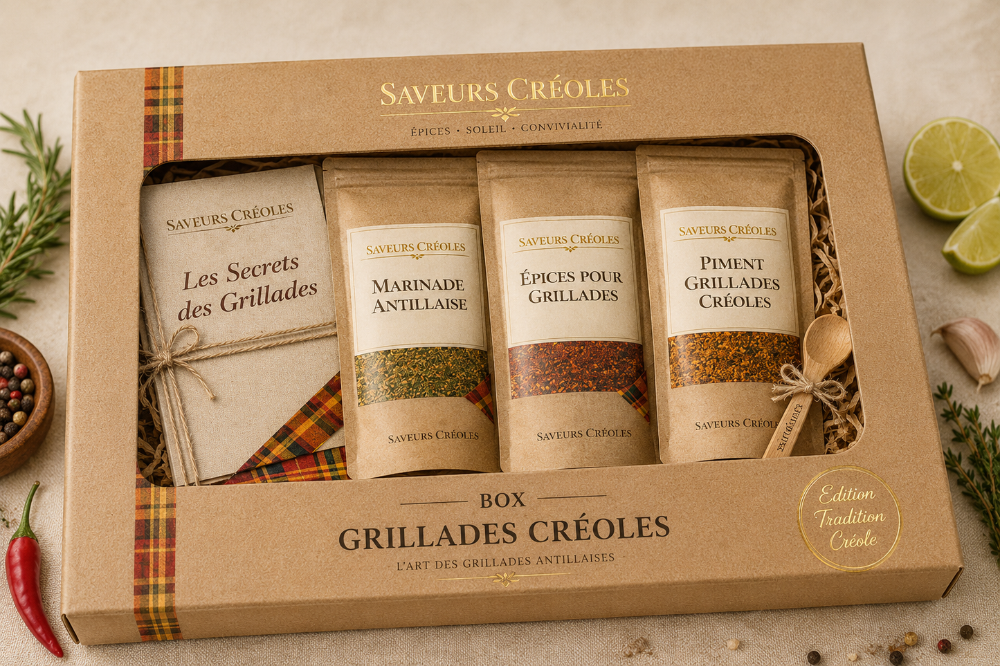 Coffret Grillades Créoles | Coffret Barbecue Antillais - Saveurs Créoles