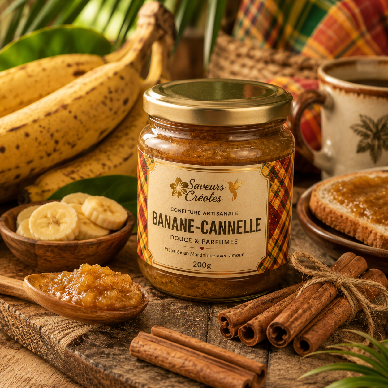 Confiture Banane Cannelle | Confiture Artisanale des Antilles - Saveurs Créoles