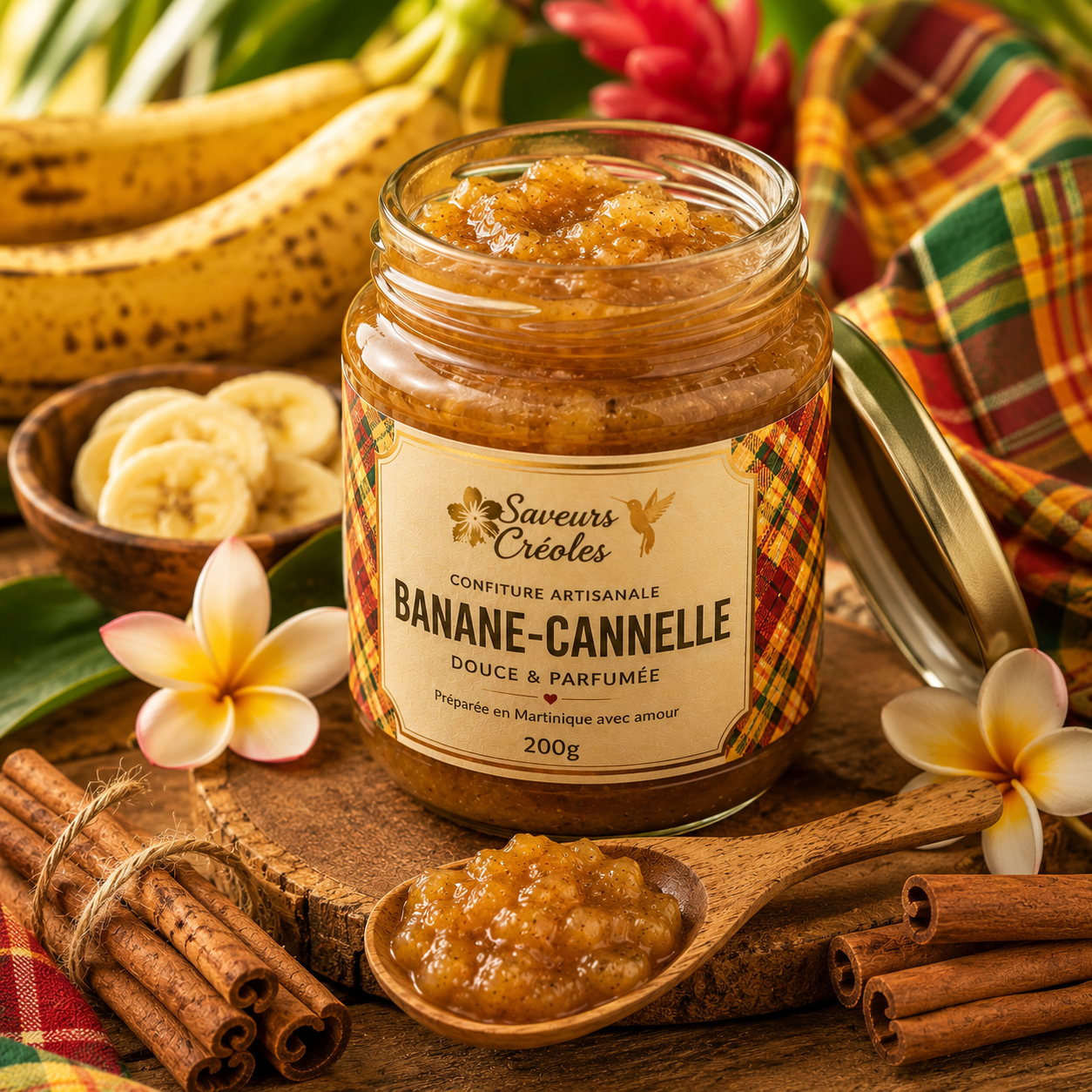 Confiture Banane Cannelle | Confiture Artisanale des Antilles - Saveurs Créoles