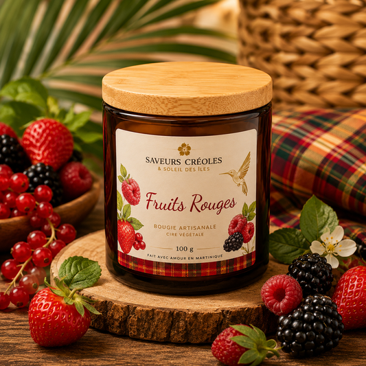 Bougie Fruits Rouges | Bougie Parfumée Artisanale - Saveurs Créoles
