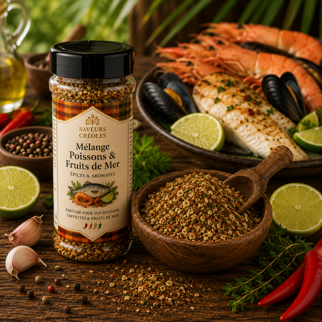 Mélange Poissons & Fruits de Mer | Mélange d'Épices des Antilles - Saveurs Créoles