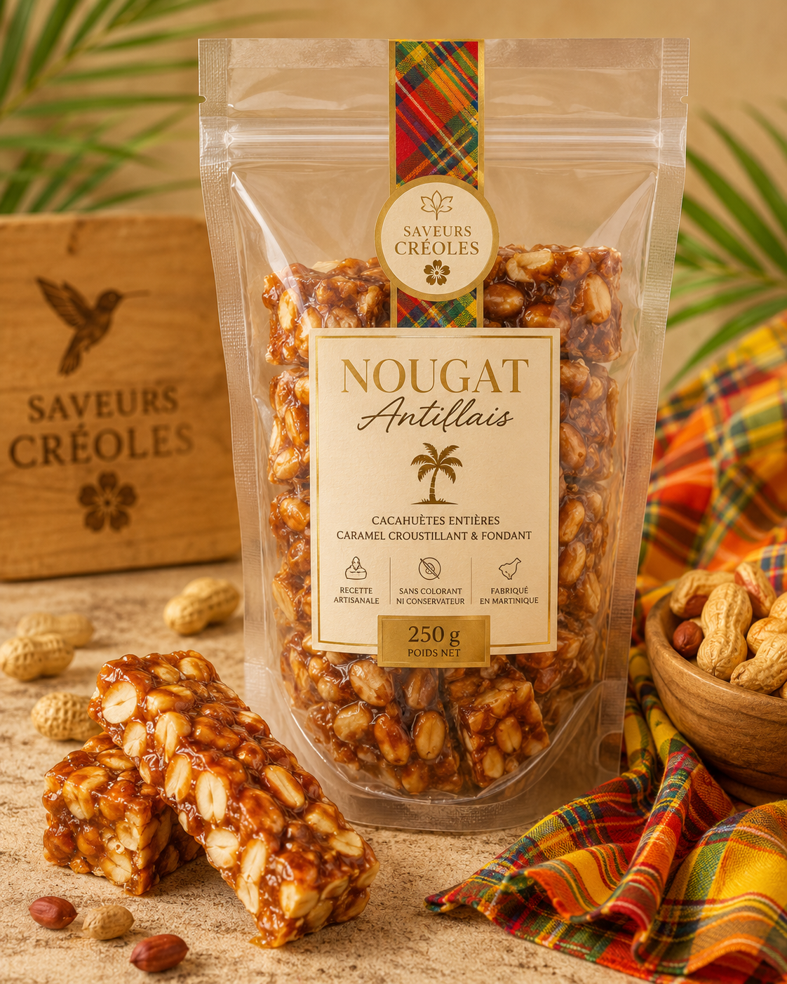 Nougat Antillais aux Cacahuètes Artisanal | Saveurs Créoles