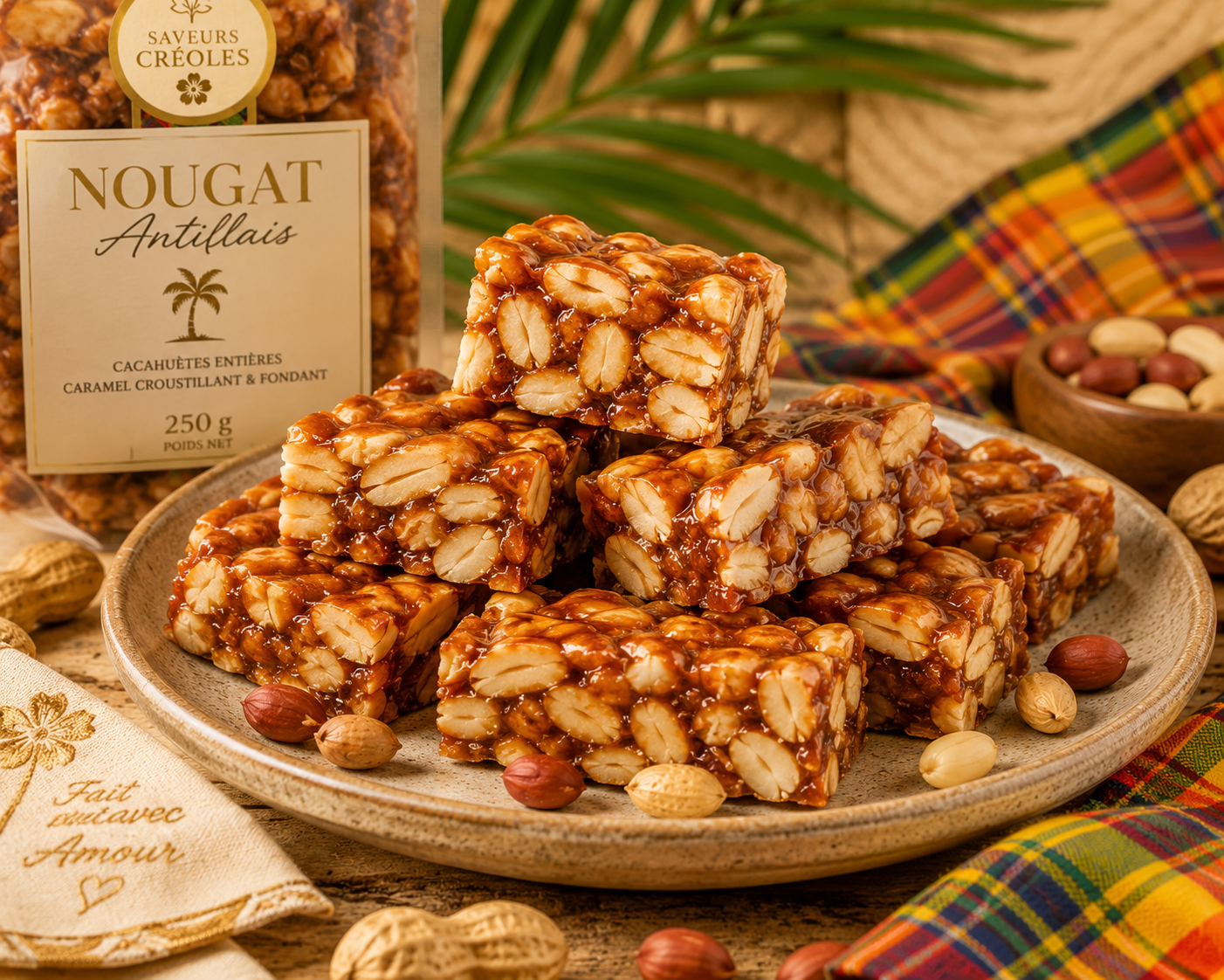 Nougat Antillais aux Cacahuètes Artisanal | Saveurs Créoles