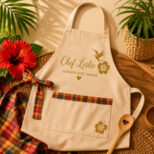 Tablier Personnalisé | Tablier de Cuisine Personnalisable - Saveurs Créoles