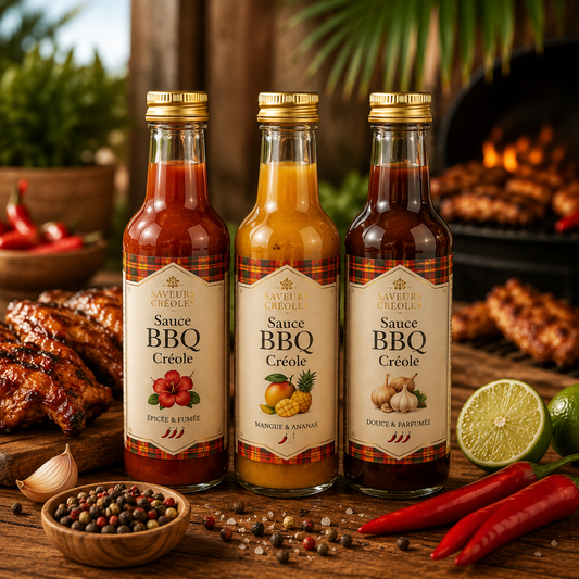Trio de Sauces BBQ Créoles | Coffret de Sauces Artisanales - Saveurs Créoles